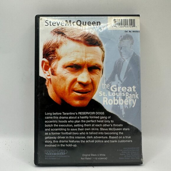 The Great St. Louis Bank Robbery DVD Steve McQueen Not Rated - Picture 2 of 3